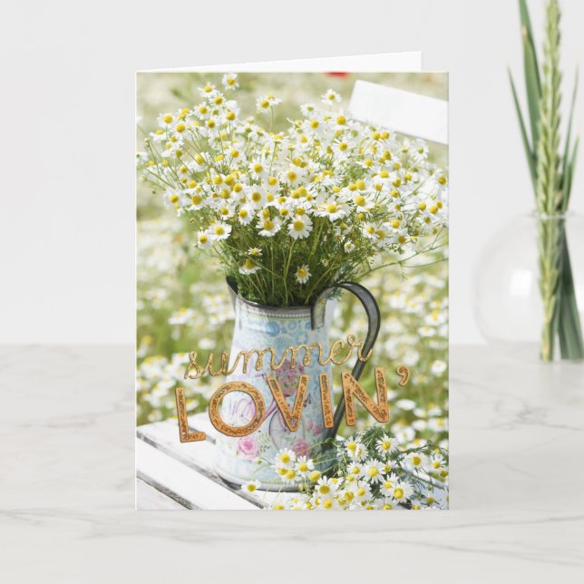 Summer Love Field Wild Flowers  + Text Card (Front)