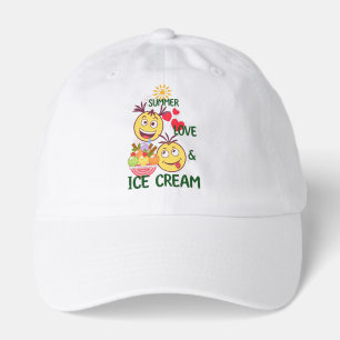 Summer Love Ice Cream Baseball Hat - Cute Sun Cap