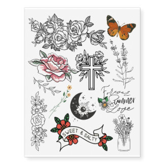 Summer Love Temporary Tattoo Sheet