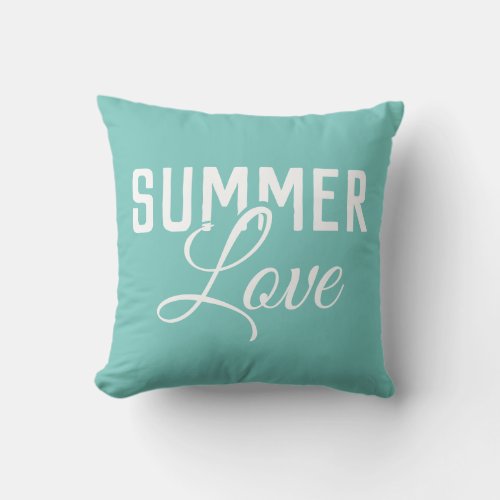 SUMMER LOVE typography  Outdoor Pillow