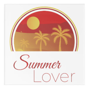 Summer Lover Retro Sunset Palm Trees Tropical Vaca Acrylic Print