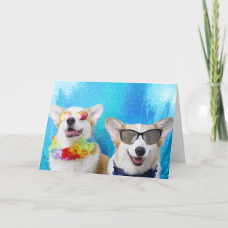 Summer Lovin’ Corgis Greeting Cards & Envelopes