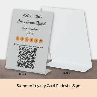 Summer Loyalty Card - 6"x8" Pedestal Sign