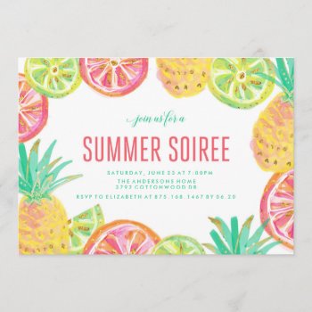 Summer Luau Bbq Party Invition Invitation by blush_printables at Zazzle