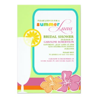 Summer Luau Bridal Shower Invitations