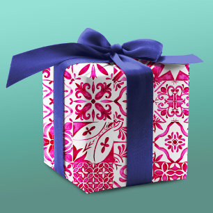 Summer majolica red Sicilian Mediterranean Wrapping Paper