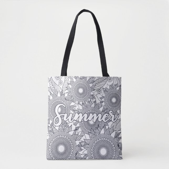 Summer Mandalas Coloring Fun Tote Bag (Front)
