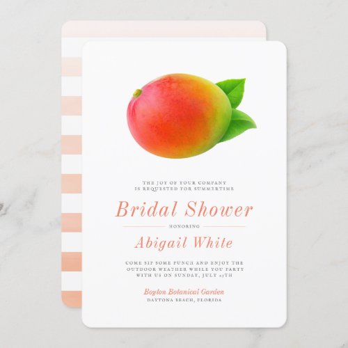 Summer Mango  Outdoor Bridal Shower Invitation