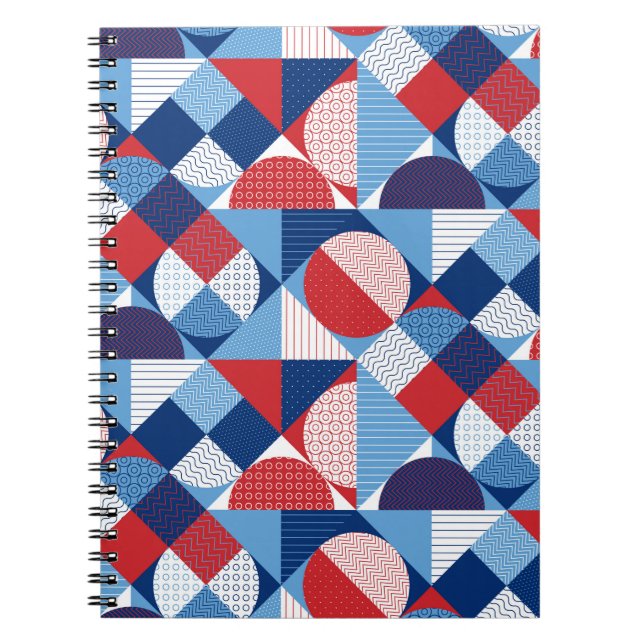 Summer marine geometric seamless pattern notebook (Front)