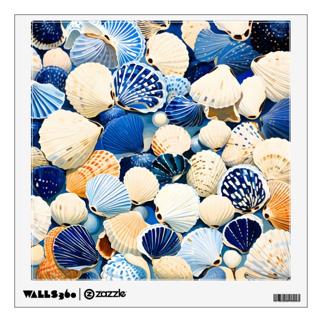 Summer Marine Seashells  Wall Decal (Front)