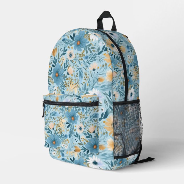 Summer Meadow Design Printed Backpack (Back Corner Right)