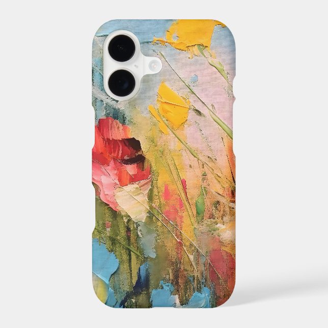 Summer Meadow – Expressive Abstract Wildflowers iPhone Case (Back)