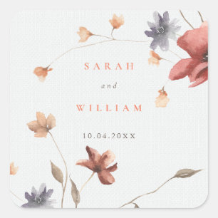 Summer meadow flowers Wedding Sticker