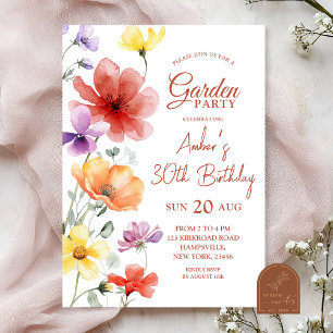 Summer Meadow Garden Birthday Party Invitation