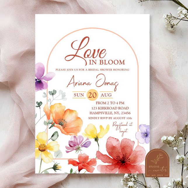 Summer Meadow Love in Bloom Bridal Shower Invitation (Creator Uploaded)