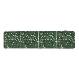 Summer Meadow Small White & Light Pink Wildflowers Beer Pong Table