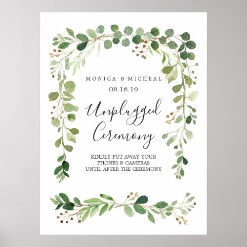 Summer Meadow  Unplugged Wedding Ceremony Sign
