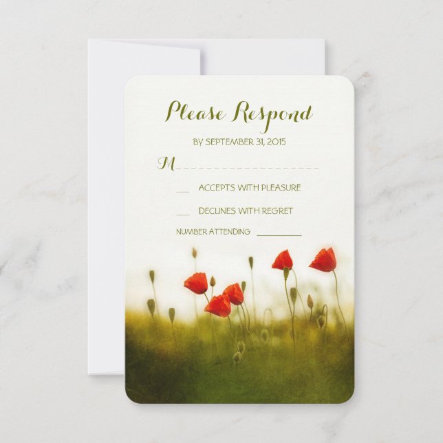 Summer meadow wedding rsvp cards (Front)