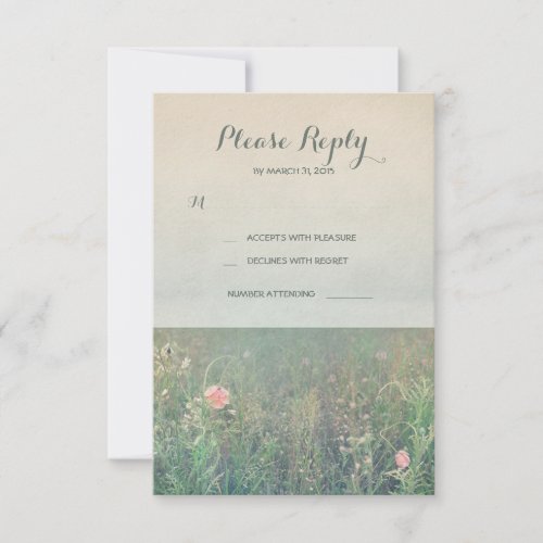 Summer meadow wedding RSVP cards