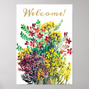 Summer meadow, wild flowers poster