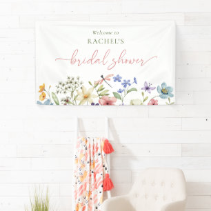 Summer Meadow Wildflower Bridal Shower Banner