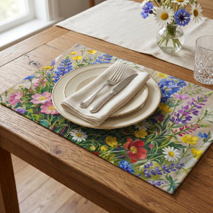 Summer Meadow Wildflowers Cloth Placemat