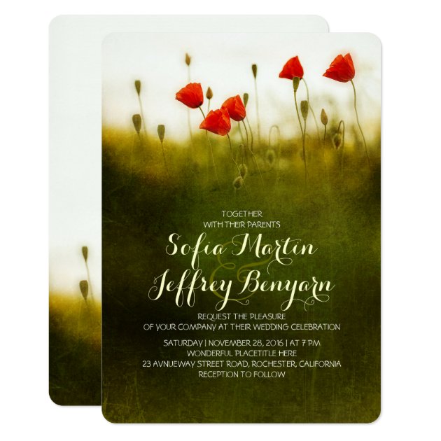 Summer Meadow Wildflowers Wedding Invites