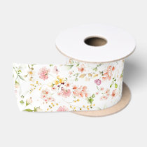 Summer Meadows Wildflowers Cute Elegant Colorful Satin Ribbon