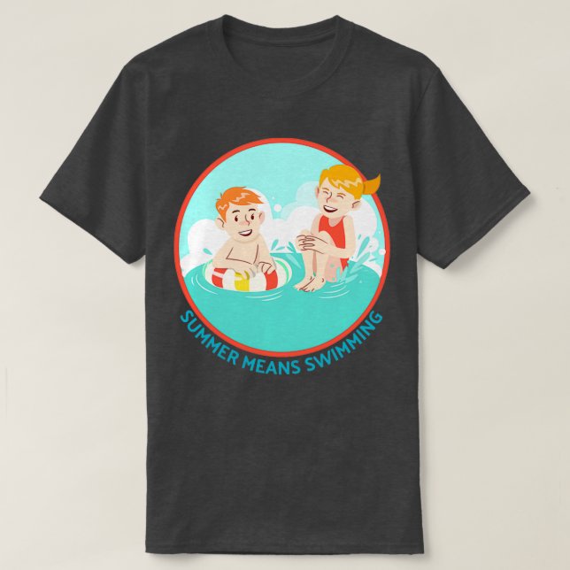 Summer Means Swimming 27 T-Shirt (Design Front)