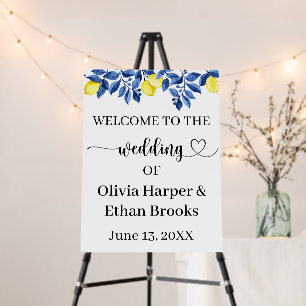 Summer Mediterranean Lemon Wedding Welcome Sign
