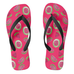 Summer Melody: Watermelon Watercolor Flip Flops