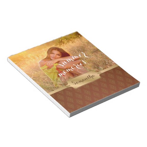 Summer Memories Custom Photo and Calligraphy Notepad