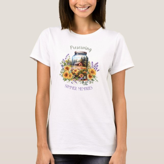 Summer Memories Sunflowers Lavender T-Shirt (Front)