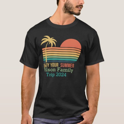 summer mens custom shirts family reunion palm tree