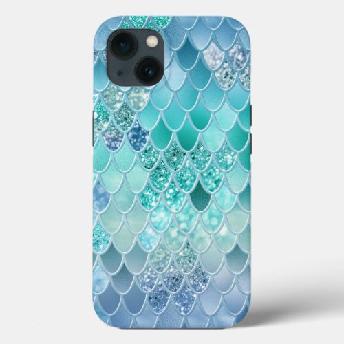 Summer Mermaid Glitter Scales 12 Faux Glitter  iPhone 13 Case