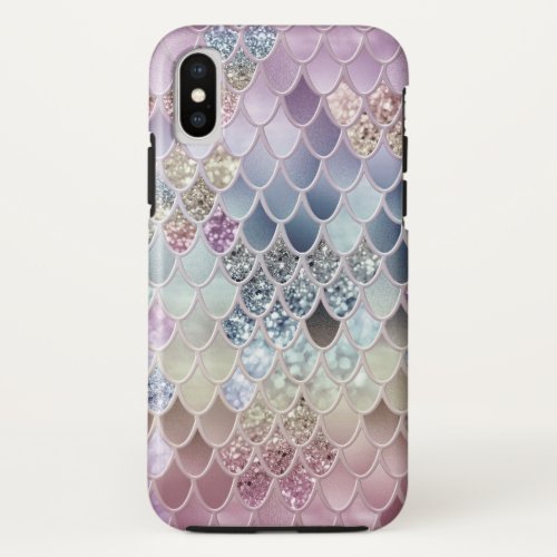 Summer Mermaid Glitter Scales 13 Faux Glitter  iPhone X Case