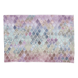 Summer Mermaid Glitter Scales #13 (Faux Glitter) Pillow Case