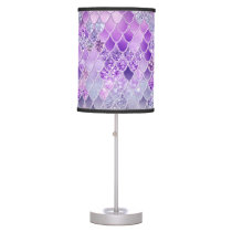 Summer Mermaid Glitter Scales #14 (Faux Glitter) Table Lamp