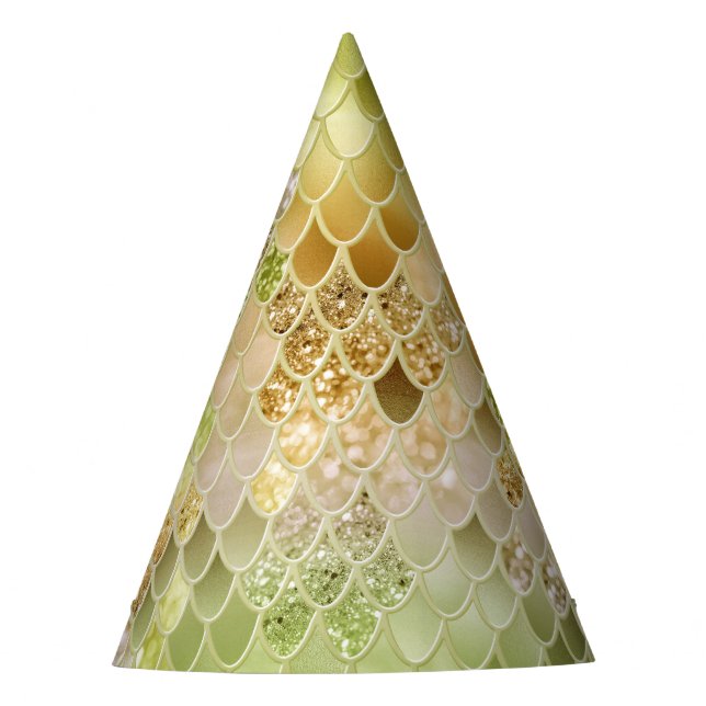 Summer Mermaid Glitter Scales #15 (Faux Glitter)  Party Hat (Front)