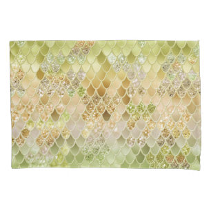 Summer Mermaid Glitter Scales #15 (Faux Glitter) Pillow Case