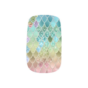 Summer Mermaid Glitter Scales #1 (Faux Glitter)  Minx Nail Art