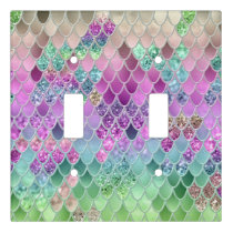 Summer Mermaid Glitter Scales #9 (Faux Glitter) Light Switch Cover