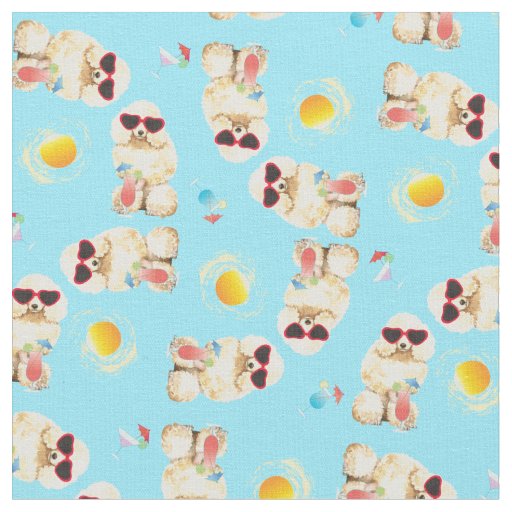 Summer Miniature Poodle Fabric