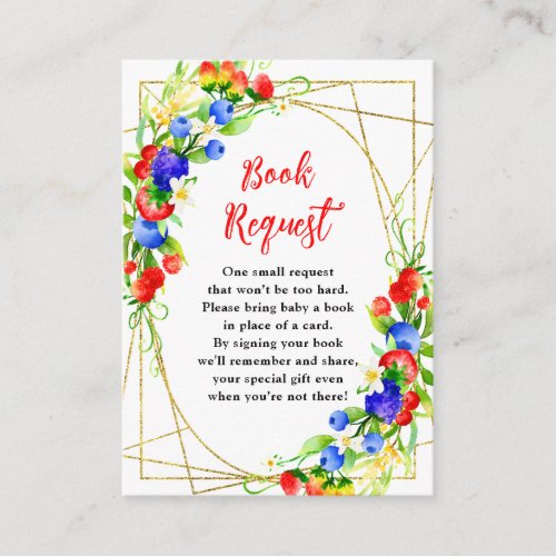 Summer Mixed Berries Baby Shower Book Request