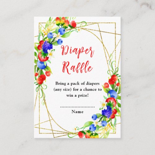 Summer Mixed Berries Baby Shower Diaper Raffle