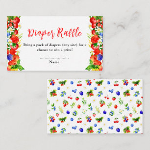 Summer Mixed Berries Baby Shower Diaper Raffle Enclosure Card