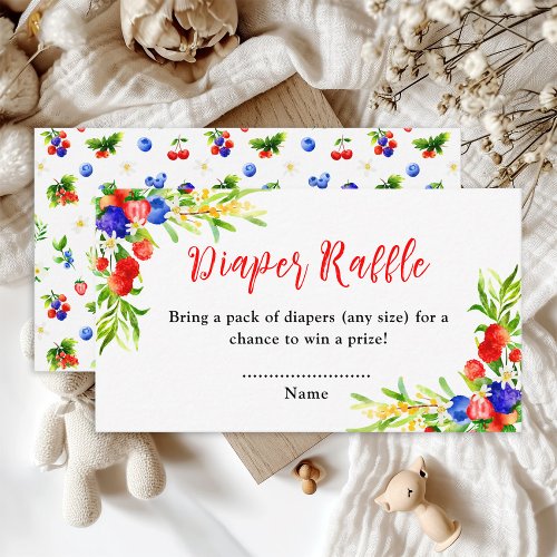 Summer Mixed Berries Baby Shower Diaper Raffle Enclosure Card