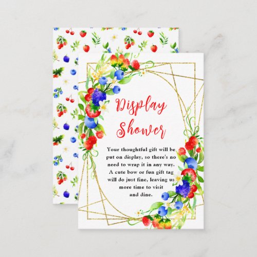 Summer Mixed Berries Baby Shower Display Shower Enclosure Card
