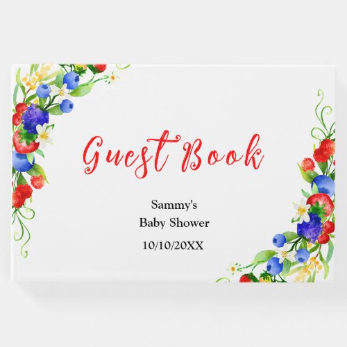 Summer Mixed Berries Baby Shower Guest Book