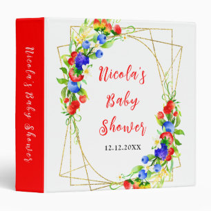 Summer Mixed Berries Baby Shower Photo Album 3 Ring Binder